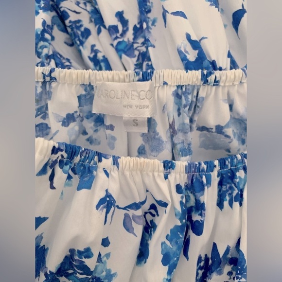 Caroline Constas' 'Larissa' cotton poplin maxi blue floral dress - Picture 6 of 6